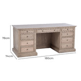 Hamilton Furniture Bettina 7 Drawer Oak Wood Executive Desk