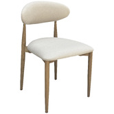 Hamilton Furniture Lewis Oak Wood &amp; Linen Dining Chairs