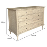 Hamilton Furniture Harland Oak Wood 8 Drawer Chest