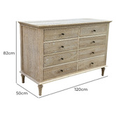 Hamilton Furniture Harland Oak Wood 8 Drawer Chest