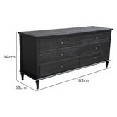 Hamilton Furniture Harland Oak Wood 6 Drawer Chest