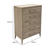 Hamilton Furniture Cameron Oak Wood Tallboy