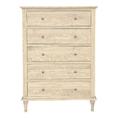 Hamilton Furniture Evelyn 5 Drawer Oak Wood Tallboy
