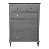 Hamilton Furniture Evelyn 5 Drawer Oak Wood Tallboy