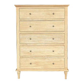 Hamilton Furniture Evelyn 5 Drawer Oak Wood Tallboy