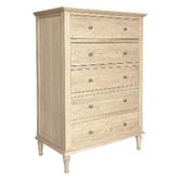 Hamilton Furniture Evelyn 5 Drawer Oak Wood Tallboy
