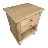 Hamilton Furniture Enid 2 Drawer Oak Wood Bedside Table