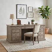 Hamilton Furniture Bettina 7 Drawer Oak Wood Executive Desk