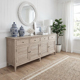 Hamilton Furniture Natural Adrienne 4 Door Oak Wood Sideboard