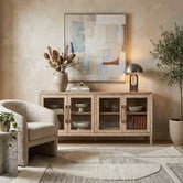 Hamilton Furniture Balto 4 Door Oak Wood Sideboard Buffet