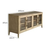 Hamilton Furniture Balto 4 Door Oak Wood Sideboard Buffet