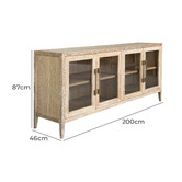 Hamilton Furniture Balto 4 Door Oak Wood Sideboard Buffet