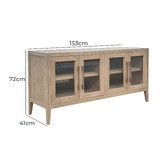 Hamilton Furniture Balto 4 Door Oak Wood TV Unit