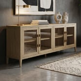 Hamilton Furniture Balto 4 Door Oak Wood Sideboard Buffet