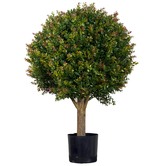 Bayview Living Faux Red Day Leaf Ball Tree