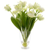 Bayview Living 75cm Faux Parrot Tulip with Glass Vase