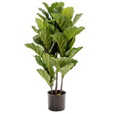 Bayview Living 93cm Potted Faux Fiddle Leaf Tree Triplet