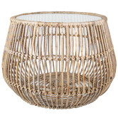 Bayview Living Natural Haiti Rattan Side Table