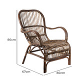 Bayview Living Seville Rustic Rattan Armchair