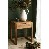 Bayview Living Rustic Olwen Oak Wood Bedside Table