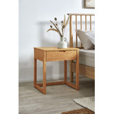 Bayview Living Rustic Olwen Oak Wood Bedside Table