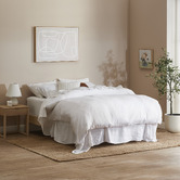 Bayview Living Rustic Olwen Oak Wood Bedside Table