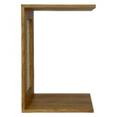 Bayview Living Ollie C-Shaped Oak Wood &amp; Rattan Side Table