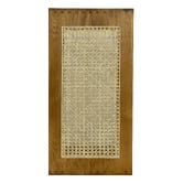 Bayview Living Ollie C-Shaped Oak Wood &amp; Rattan Side Table