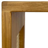 Bayview Living Ollie C-Shaped Oak Wood &amp; Rattan Side Table