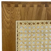 Bayview Living Ollie C-Shaped Oak Wood &amp; Rattan Side Table