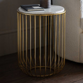 Bayview Living Xyon Metal &amp; Marble Side Table