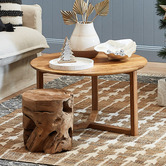 Bayview Living Olwen Round Oak Wood Coffee Table