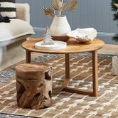 Bayview Living Olwen Round Oak Wood Coffee Table