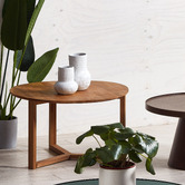 Bayview Living Olwen Round Oak Wood Coffee Table