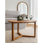Bayview Living Olwen Round Oak Wood Coffee Table