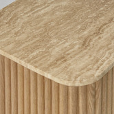 Bayview Living Paulette Travertine Side Table