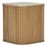 Bayview Living Paulette Travertine Side Table