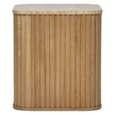Bayview Living Paulette Travertine Side Table