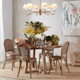 Bayview Living Zachary Oak Wood Dining Table