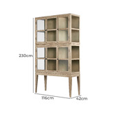 Bayview Living Thomas 6 Door Oak Wood Display Cabinet