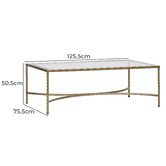 Bayview Living Gomez Tempered Glass Coffee Table