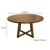Bayview Living Zachary Oak Wood Dining Table