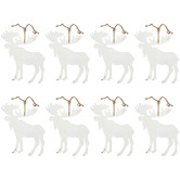 Bayview Living White Moose Hanging Christmas Tree Ornaments