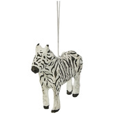 Bayview Living Zebra Cotton Mache Hanging Christmas Tree Ornaments