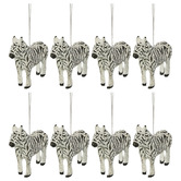 Bayview Living Zebra Cotton Mache Hanging Christmas Tree Ornaments
