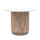 Bayview Living Celeste Round Carrara Marble Dining Table