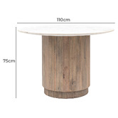 Bayview Living Celeste Round Carrara Marble Dining Table