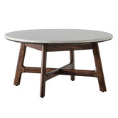 Bayview Living Buena Marble &amp; Acacia Wood Coffee Table