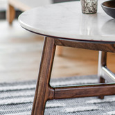 Bayview Living Buena Marble &amp; Acacia Wood Coffee Table