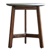 Bayview Living Buena Marble &amp; Acacia Wood Side Table